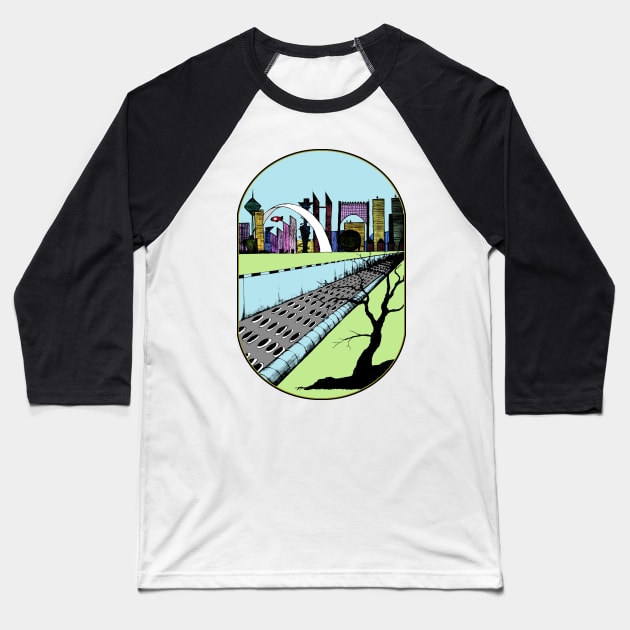 Autobahn Baseball T-Shirt by HanDraw